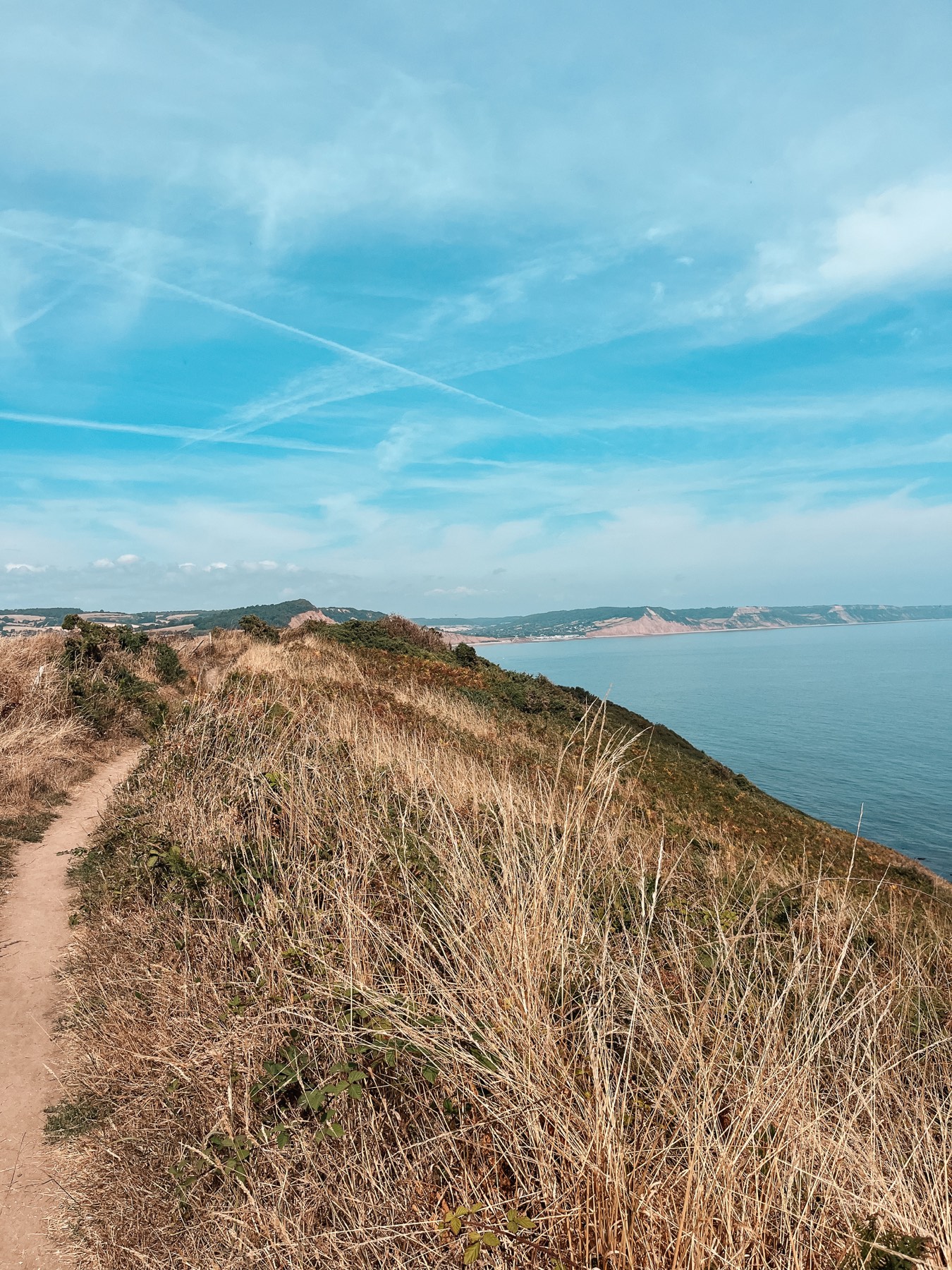 The South West Coast Path with wide views toward Sidmouth