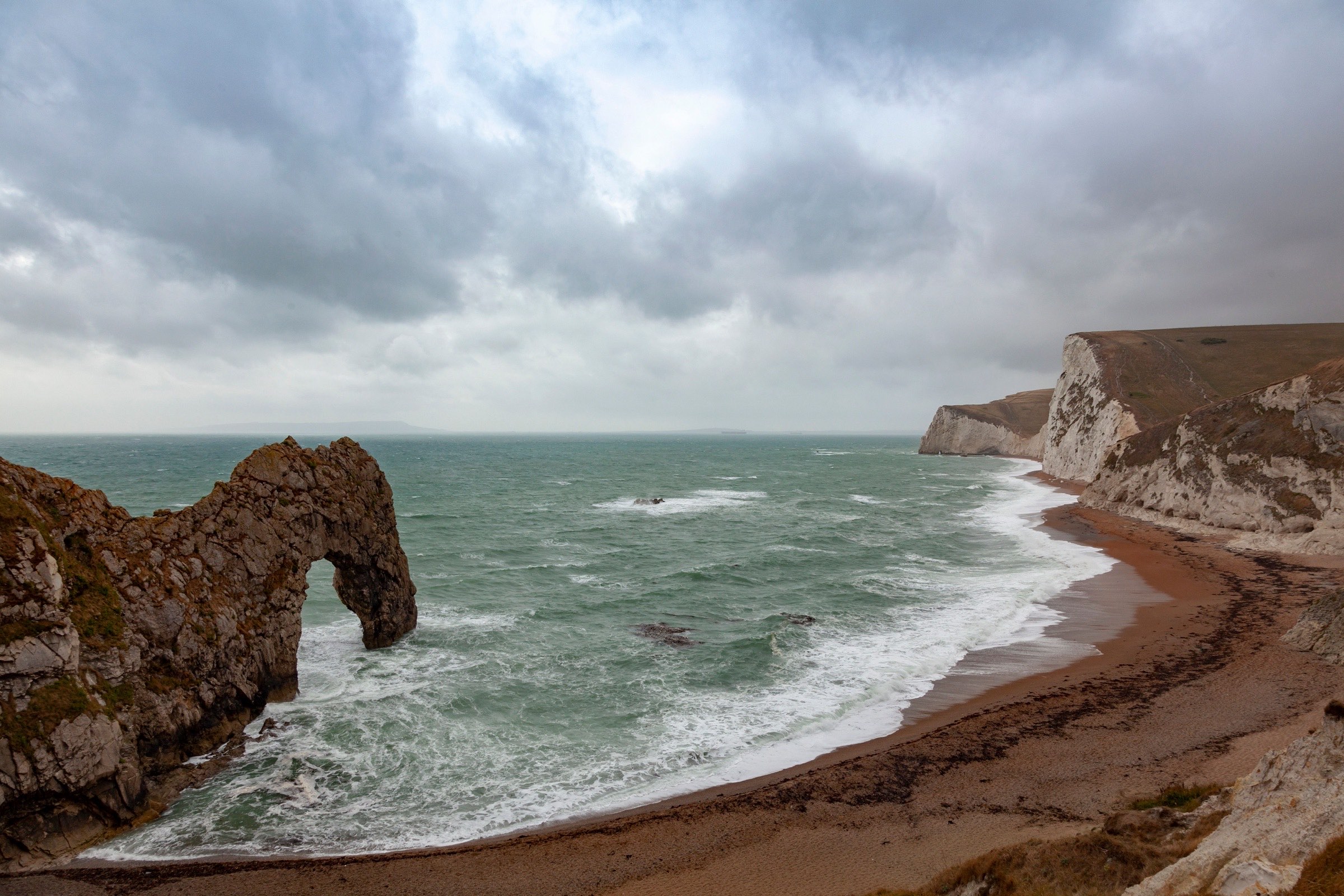 Durdle Door natural limestone arch on the Jurassic Coast, Dorset