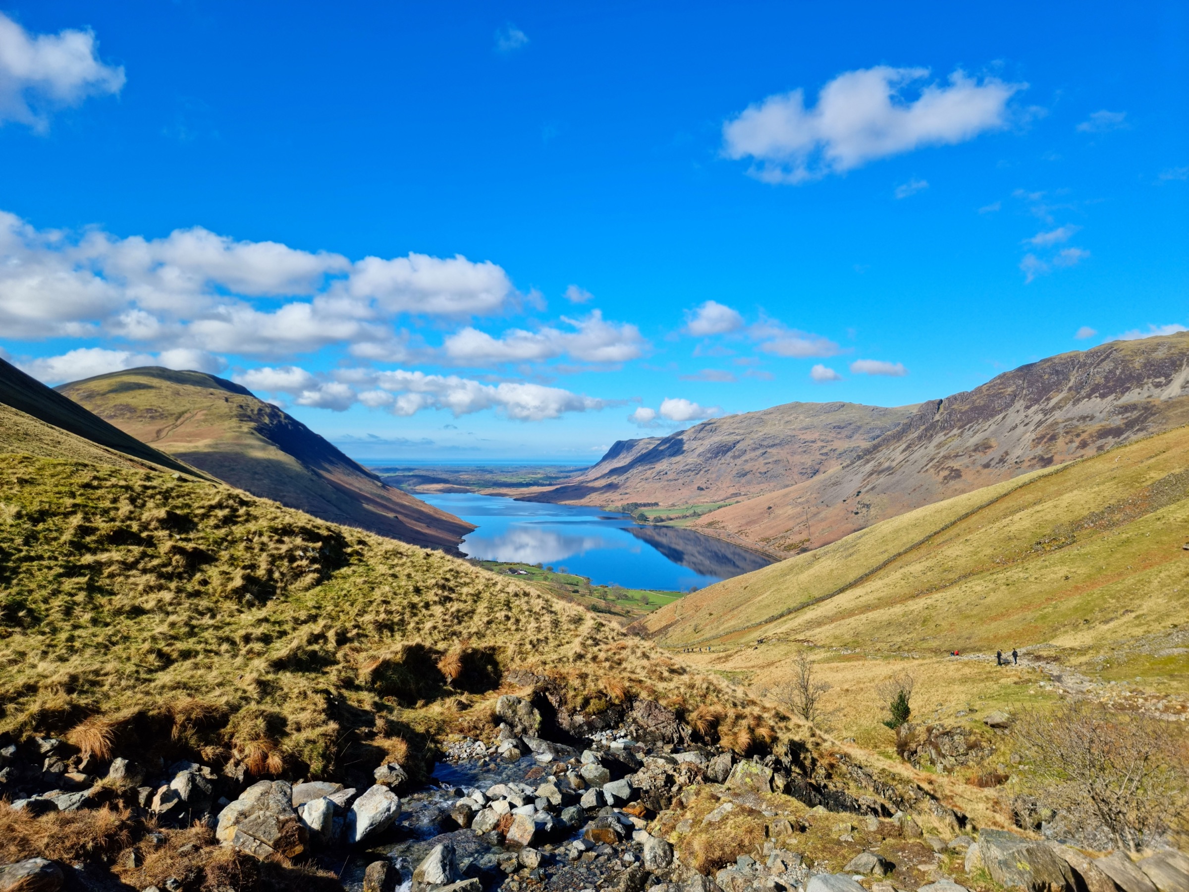Wastwater and the fells around Great Gable, seen from above the valley