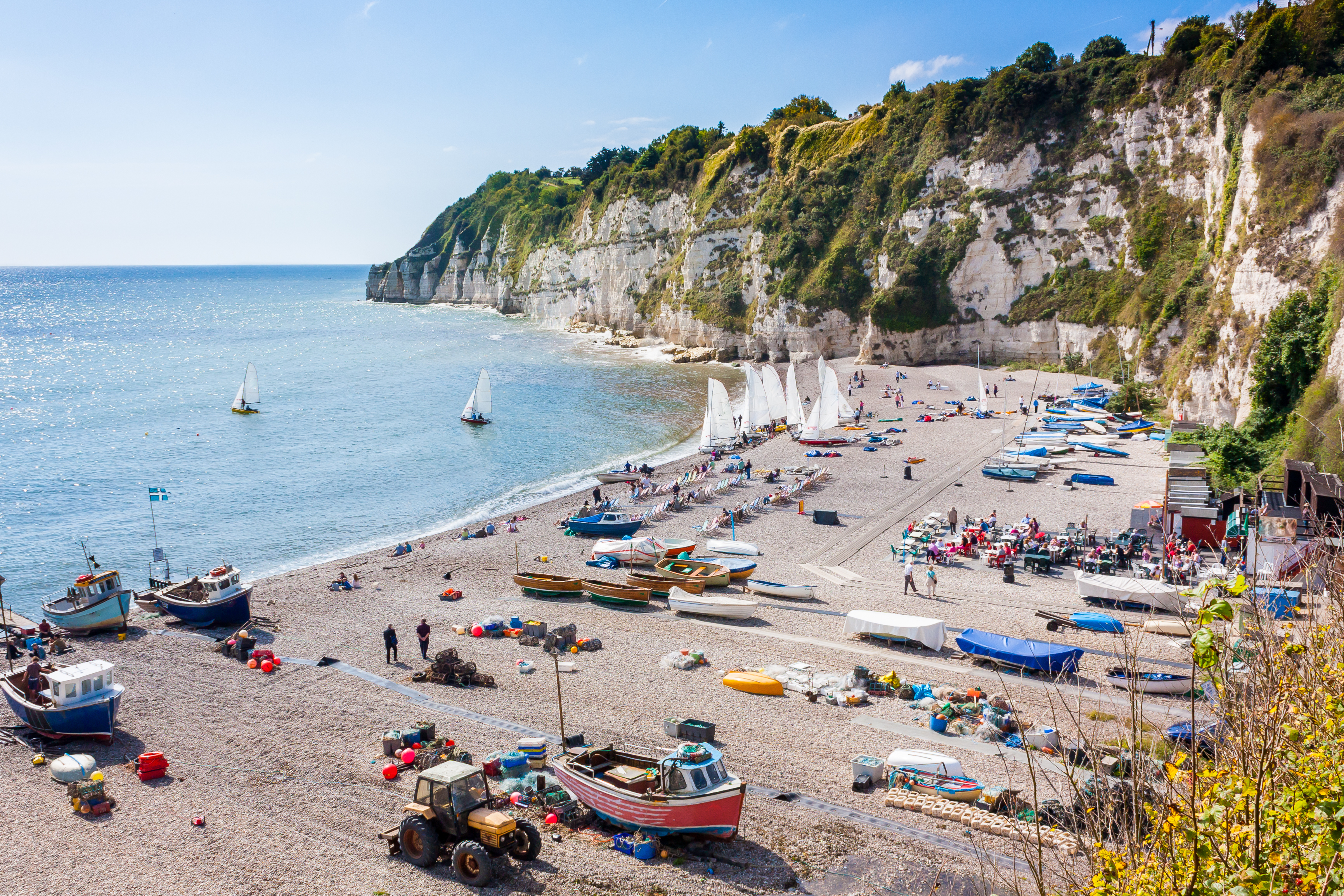 The shingle beach at Beer, Devon — a short walk from The Beer Cottage
