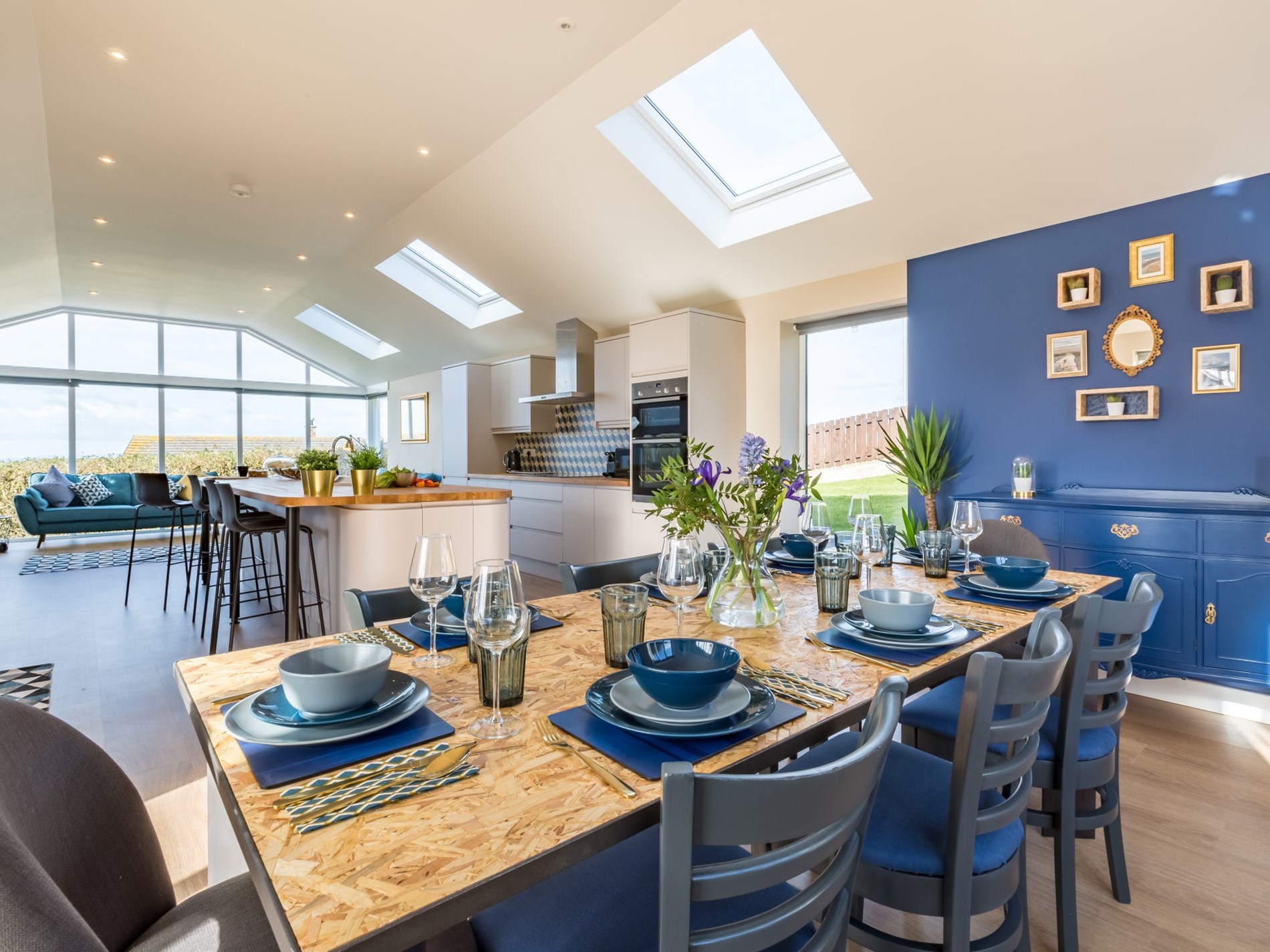 The open-plan kitchen at The Appledore Townhouse dog-friendly cottage, Appledore Devon