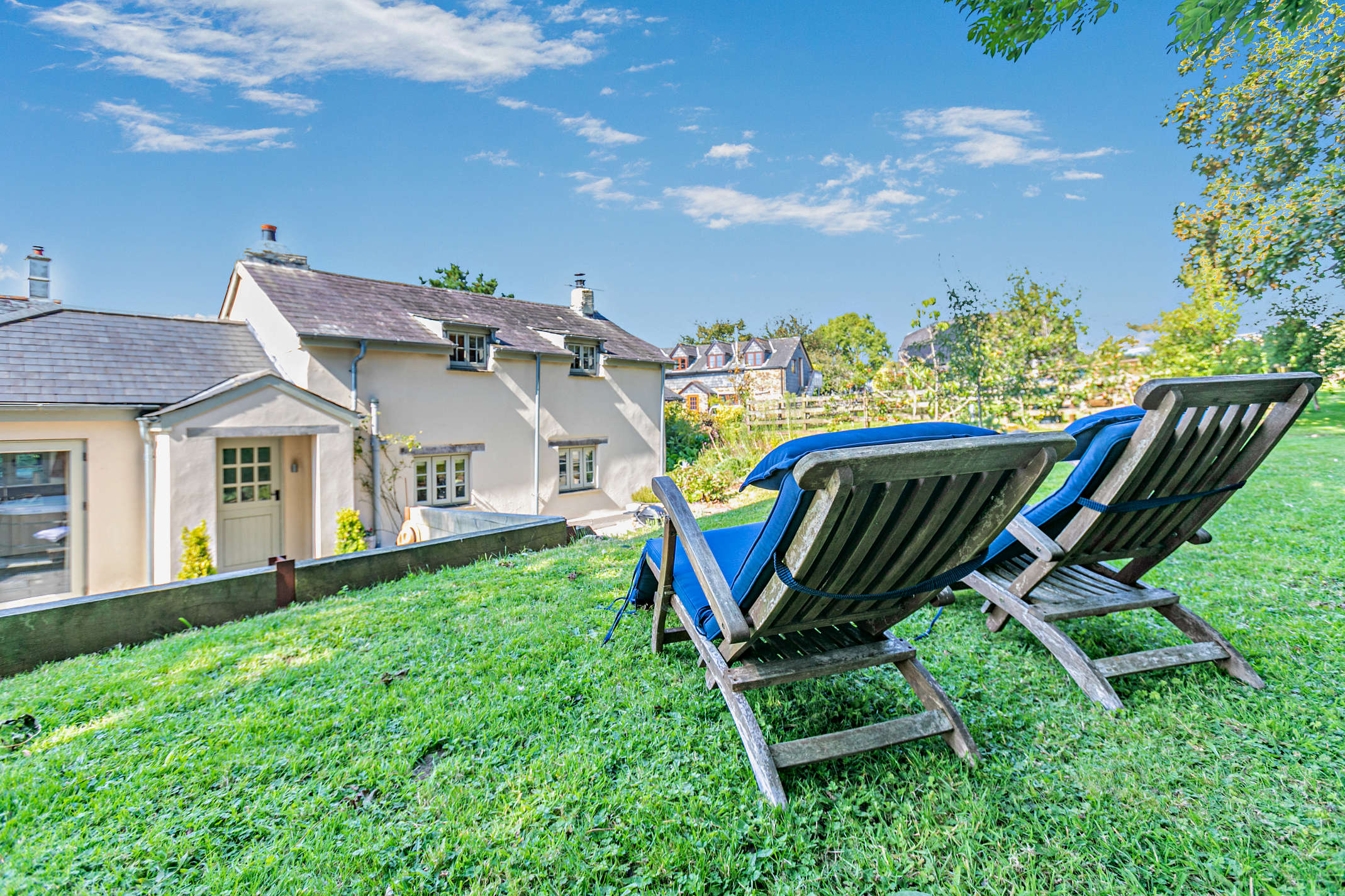 The Looe Cottage set in its Cornish garden near Looe