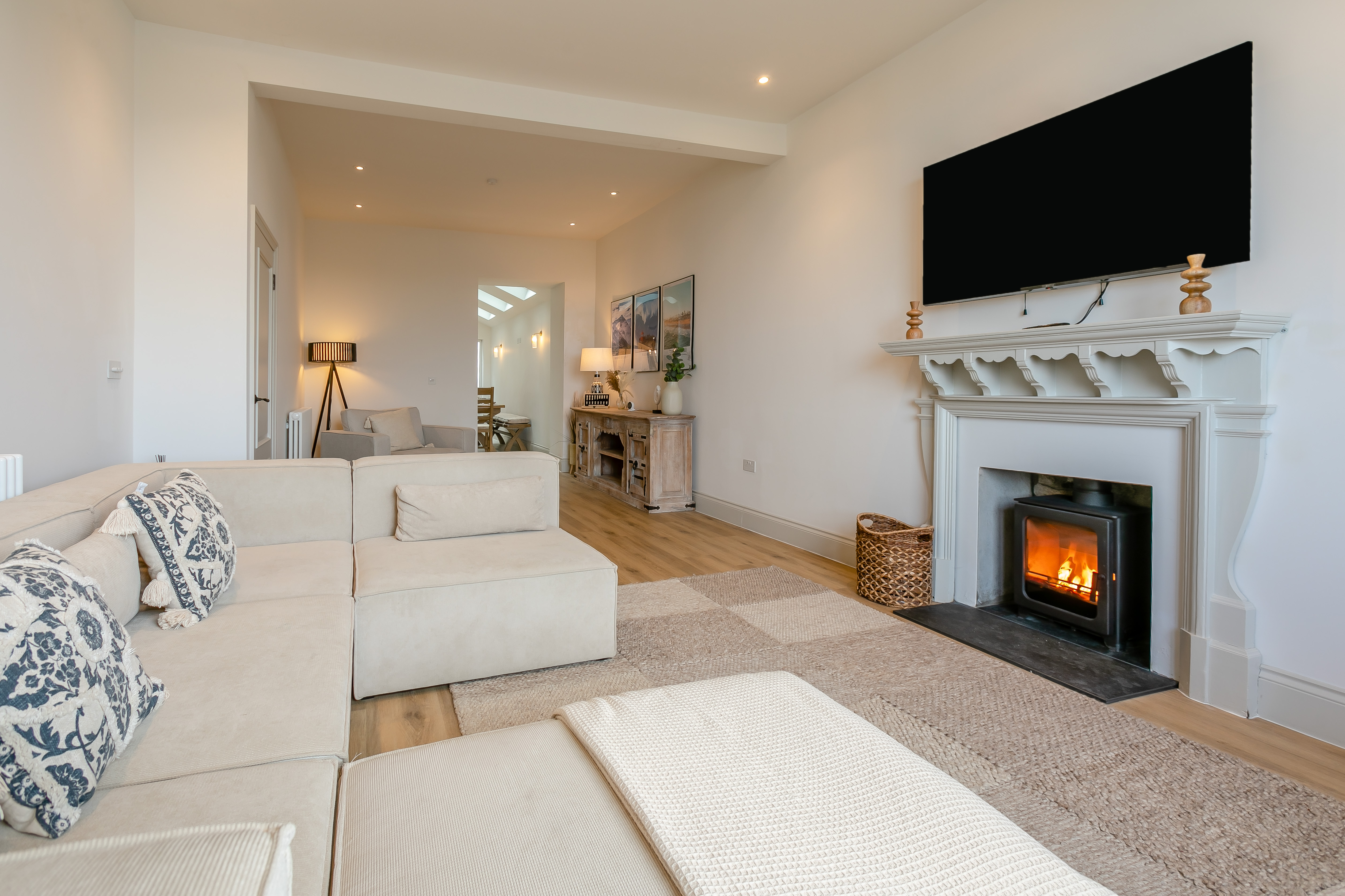 The light-filled living space at The St Ives Cottage