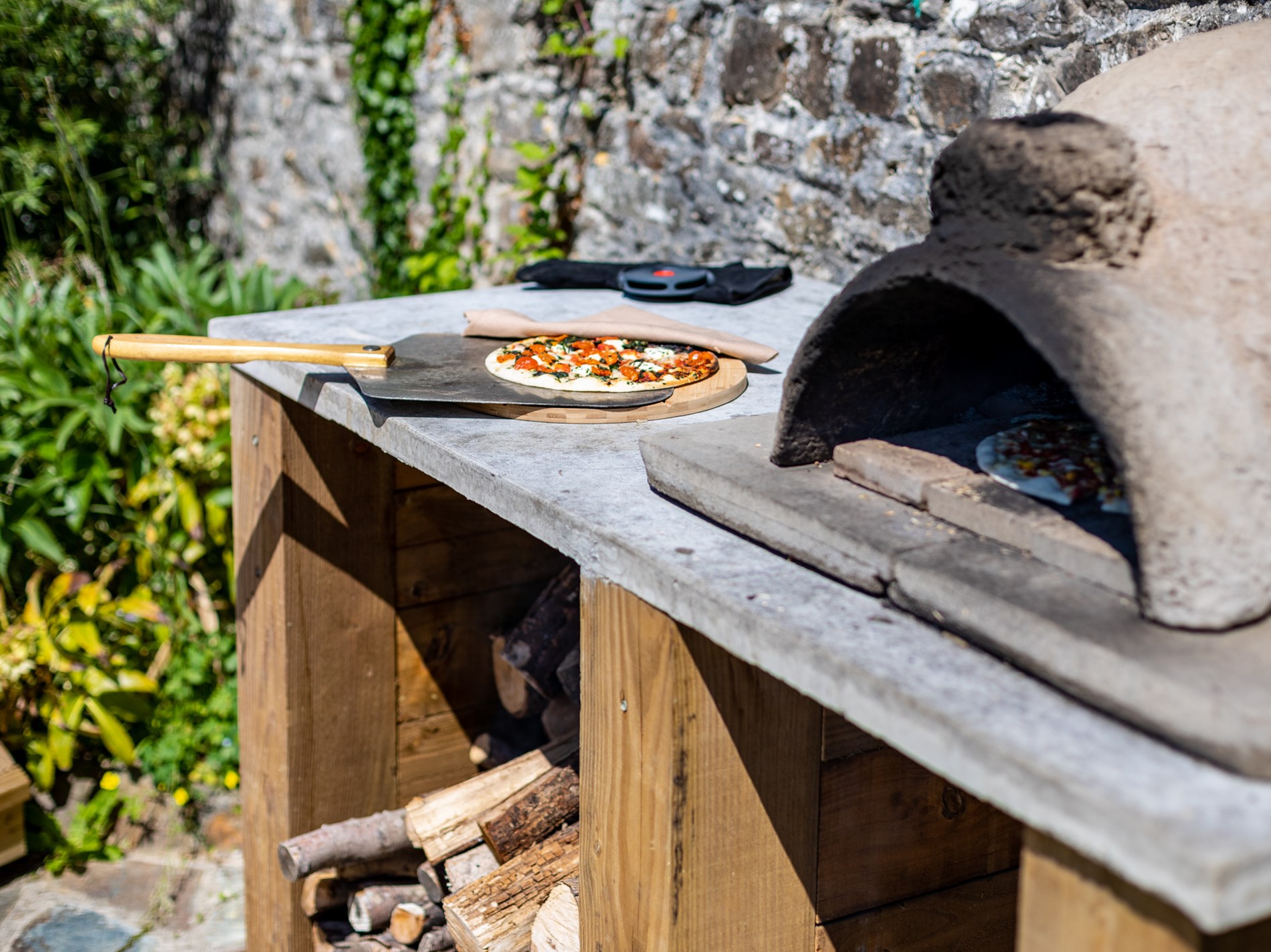 The outdoor pizza oven at The Bude House, near Bude Cornwall